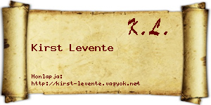 Kirst Levente névjegykártya